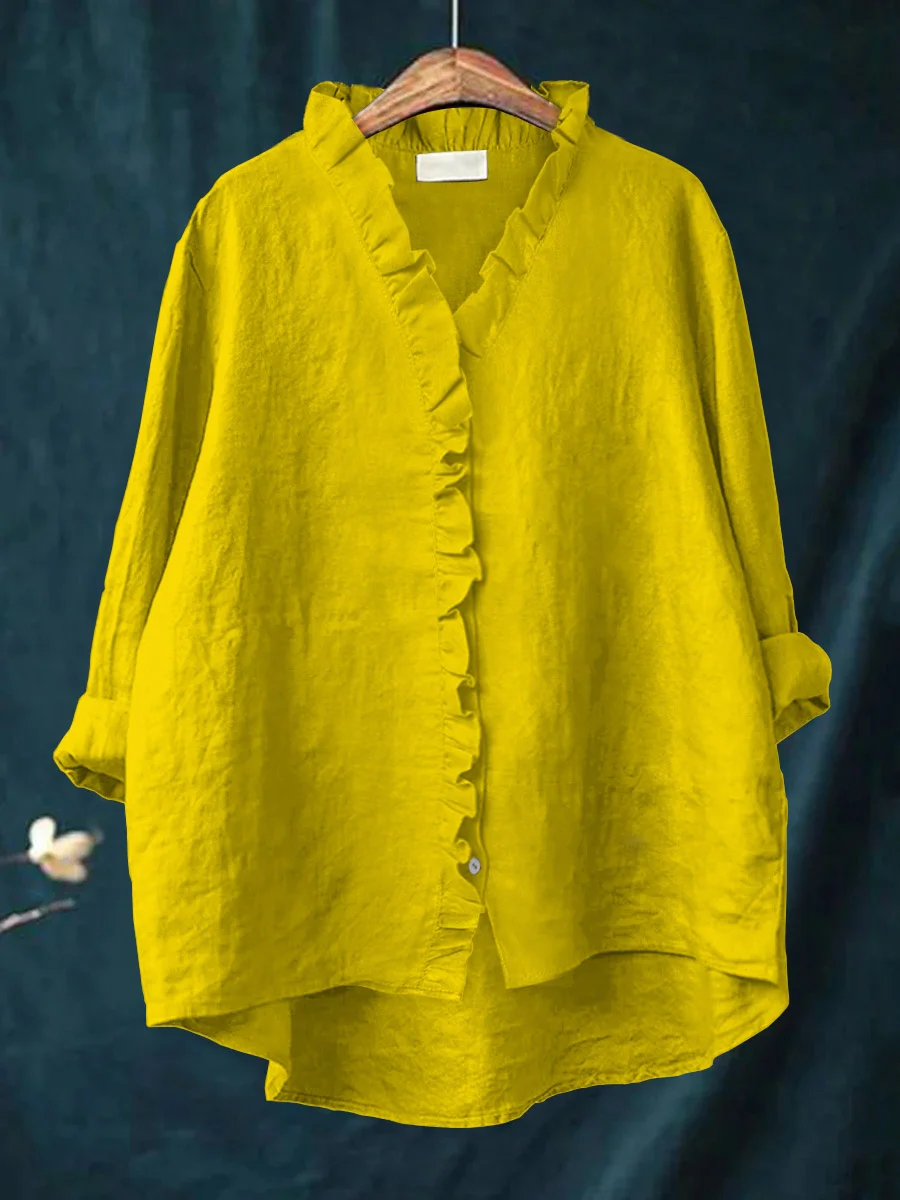 Ruffled Shirt – Elegante Blouse met Ruches voor een Vrouwelijke en Verfijnde Look