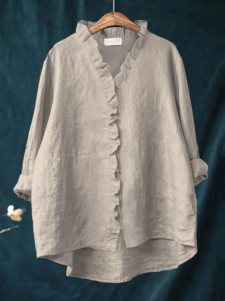 Ruffled Shirt – Elegante Blouse met Ruches voor een Vrouwelijke en Verfijnde Look