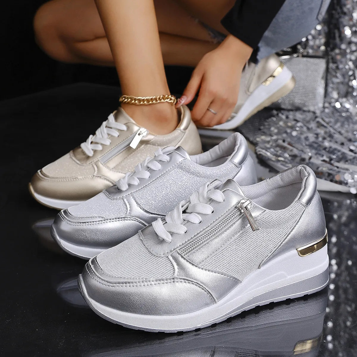 Stijlvolle Dames Sneakers – Comfortabele & Trendy Vrijetijdsschoenen