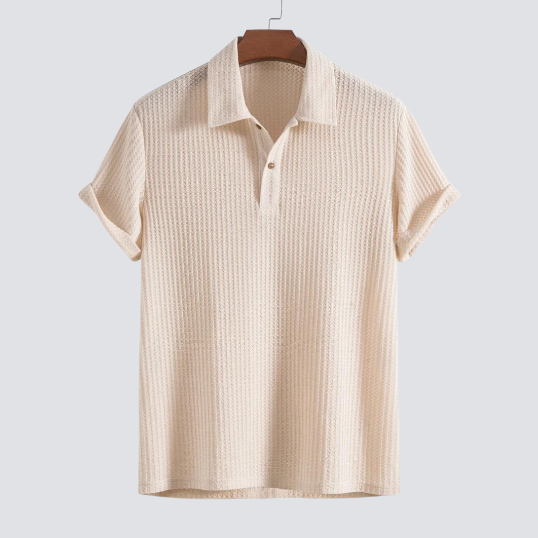 Wafelgebreide Polo – Elegant, Verfijnd en Veelzijdig
