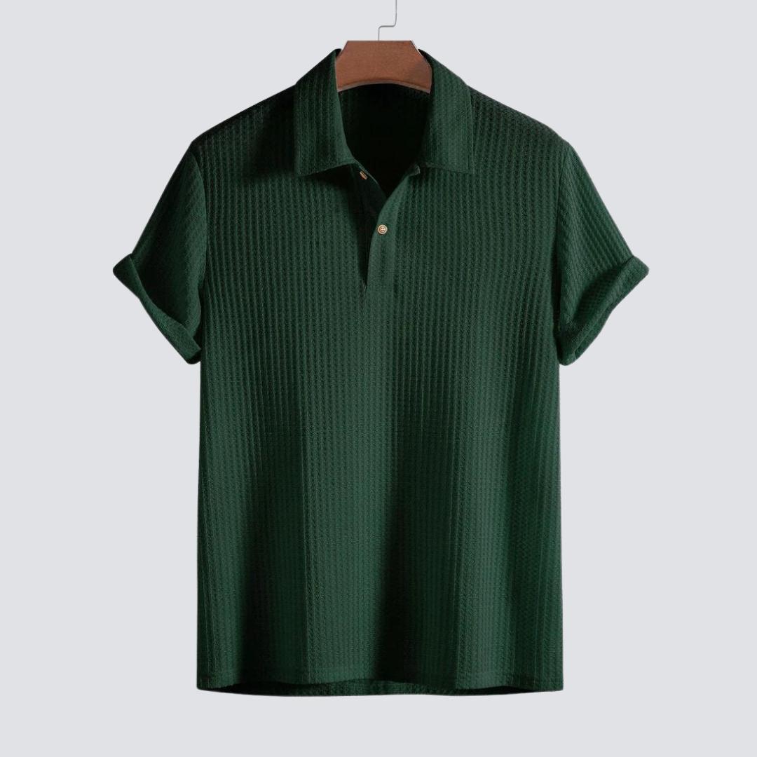 Wafelgebreide Polo – Elegant, Verfijnd en Veelzijdig