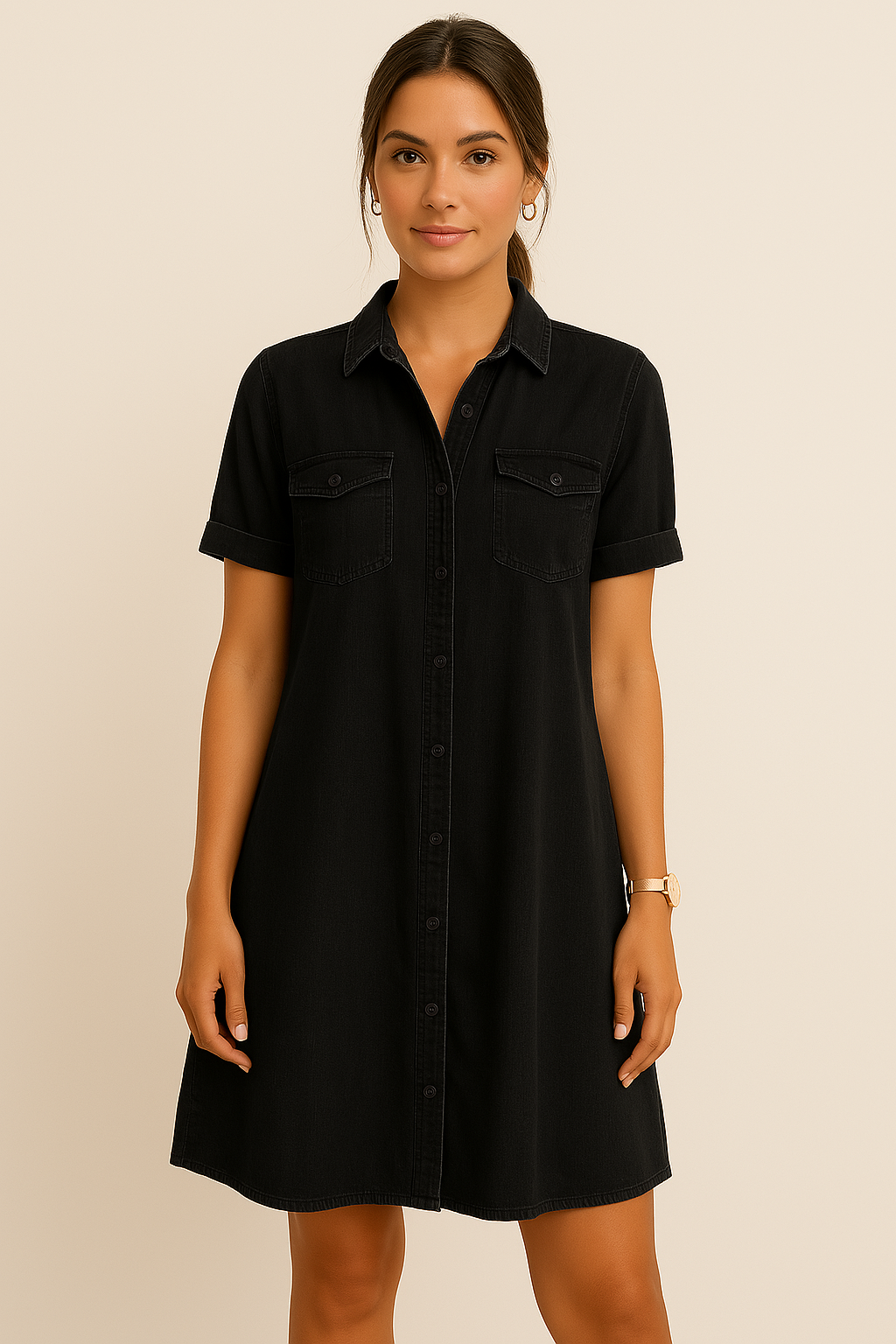 EasyFit Denim Jurk – Comfortabel, Stijlvol en Tijdloos