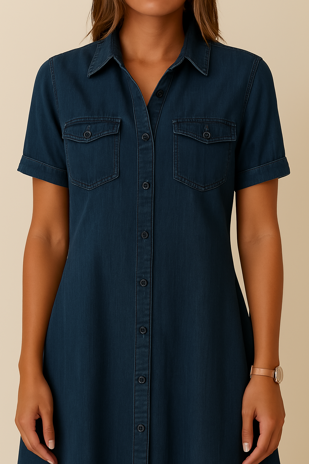 EasyFit Denim Jurk – Comfortabel, Stijlvol en Tijdloos