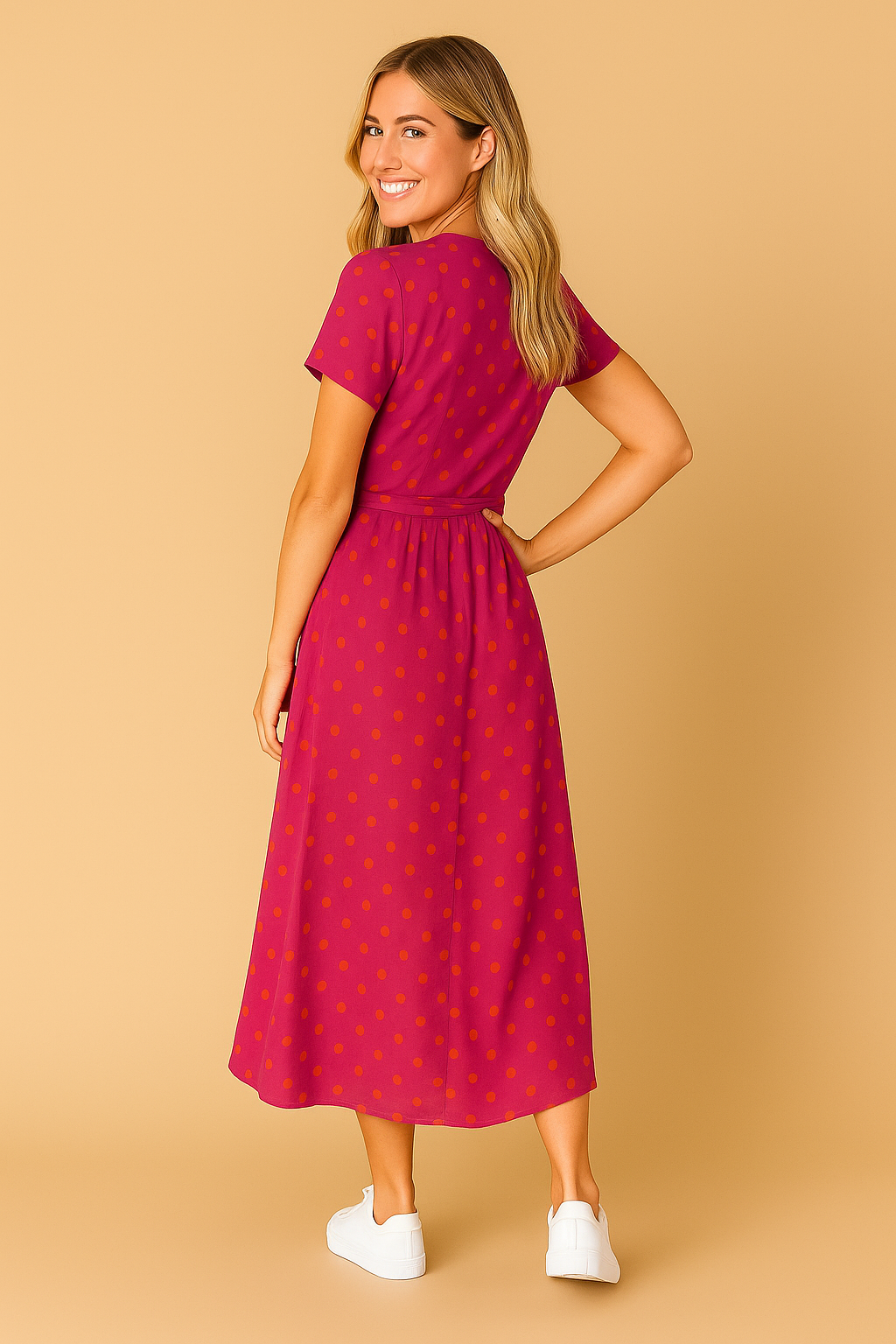 Dromerige Wrapjurk voor Dames – Elegante Zomerjurk met V-Hals en Taillelint