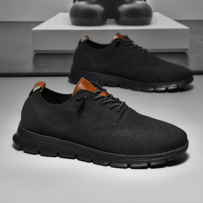 Ademend Orthopedisch Sneakers voor Brede Voeten - Super Comfortabele Zwarte Zool Mesh Ontwerp