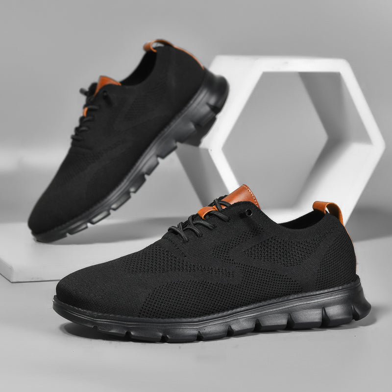 Ademend Orthopedisch Sneakers voor Brede Voeten - Super Comfortabele Zwarte Zool Mesh Ontwerp