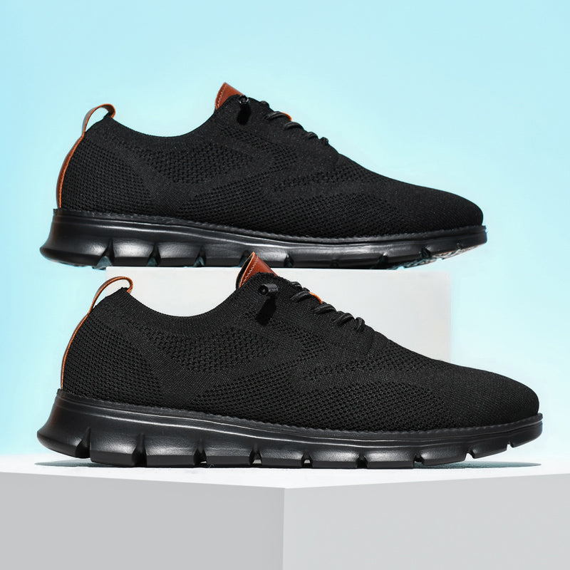 Ademend Orthopedisch Sneakers voor Brede Voeten - Super Comfortabele Zwarte Zool Mesh Ontwerp