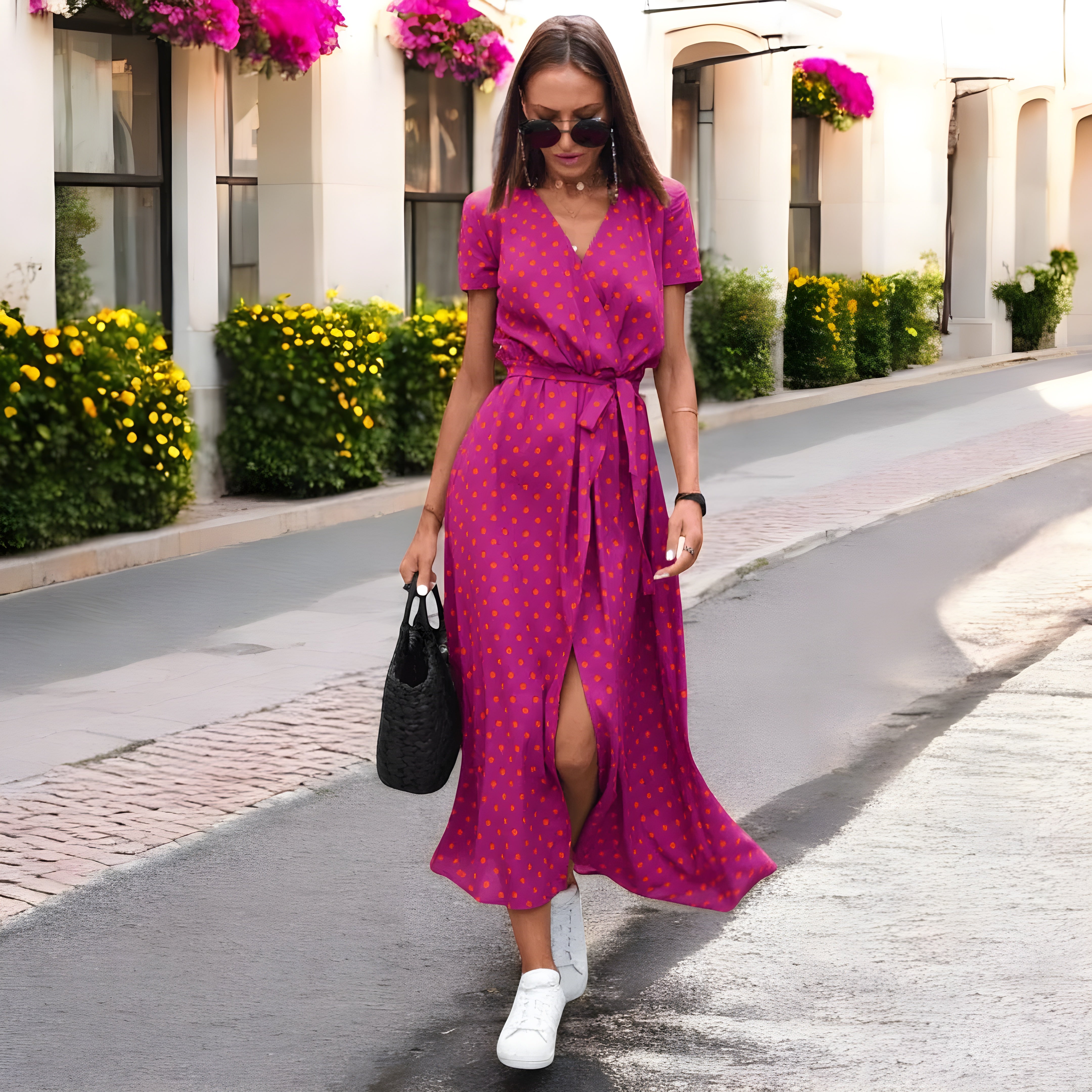 Elegante Jurk met Lange Mouwen van Mesh – Perfect voor in de Avond